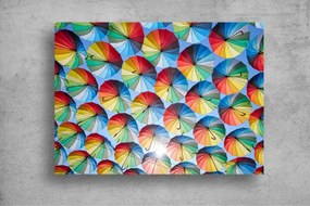 Tapet Premium Canvas - Umbrele colorate deasupra orasului