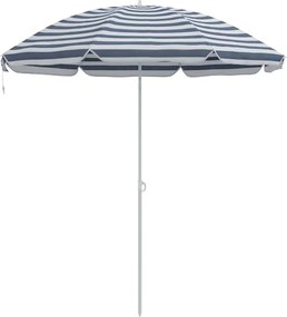 vidaXL Parasol de Plajă Albastru și Alb 263 x 263 x 272 cm