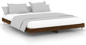 832156 vidaXL Cadru de pat, stejar maro, 120x200 cm, lemn prelucrat