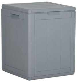 vidaXL Cutie de depozitare pentru grădină, gri, 90L, aspect de lemn din PP