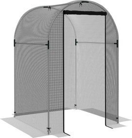 Outsunny Plasă de protecție pentru păsări, protecție pentru plante, robust, ușă cu fermoar, 120x120x188 cm, Negru/Argintiu | Aosom Romania