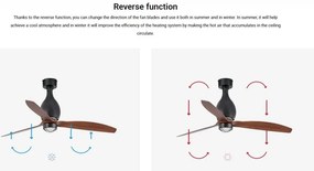 Lustra cu Ventilator si telecomanda MINI ETERFAN M negru mat/maro