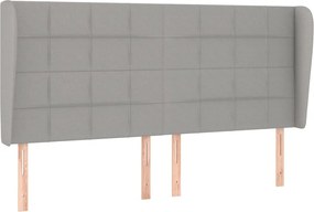 vidaXL Tăblie de pat cu aripioare gri deschis 183x23x118/128 cm textil