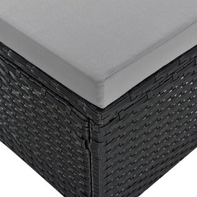 Juskys Set ratan de gradina Manacor - perne negre, gri