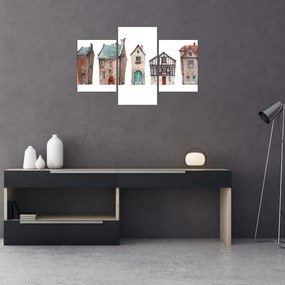 Tablou - Case în acuarelă (90x60 cm)