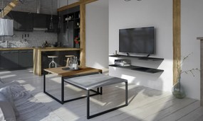 Set 2 buc. măsuțe de cafea Nivessa (nuc + beton). 1025399