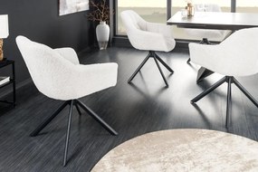 Set 2 scaune pivotante Papillon, boucle alb