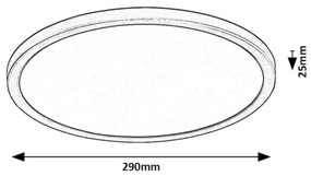 Plafoniera LED slim 29cm Gonzalo negru/alb