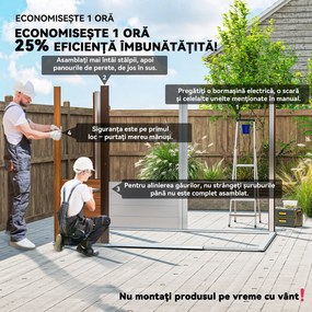 Outsunny Magazie de Grădină din Oțel cu Uși Glisante Duble 236x196x208 cm | Aosom Romania