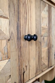 Dulap de perete, din lemn reciclat, cu 2 usi 3 agatatori, aspect rustic