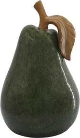Decorațiune din ceramică în formă de pară verde închis, H23 cm, Ø14 cm