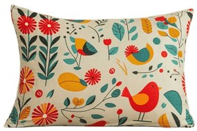 Husa decorativa pentru perna RETRO PASARE 50x70 cm, colorat