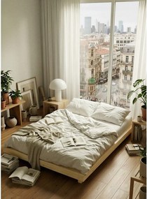 Pat în culoare naturală din lemn de pin fără tăblie cu somieră 90x200 cm Dock – Karup