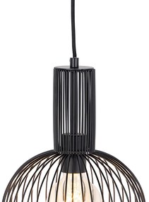 Lampă suspendată de design neagră - Wire Whisk