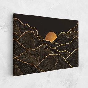 Tablou Canvas, 20x30cm, Dormitor si Living, Peisaje, Munti, Black Gold Mountains