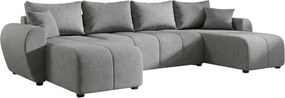 Coltar extensibil in forma de U SEVIO, gri, 311x145 cm + 2 perne GRATUIT