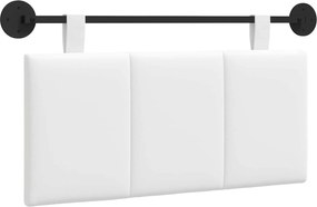 vidaXL Cap de pat suspendat Pe perete Alb 90 x 55 x 5 cm țesătură