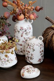 Ghiveci din ceramica cu motiv floral, H13/D14.5 cm Nancy