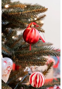 Set 3 globulețe albe de Crăciun din sticlă în formă de inimă Ego Decor