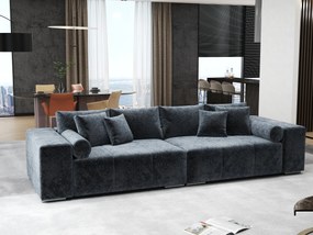 Canapea extensibilă dumonde cu ladă de depozitare si sezut confortabil din spuma high-density, Marbela Euphoria Grafit XXL 295x100 cm