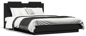3209962 vidaXL Cadru de pat cu tăblie, negru, 120x190 cm, lemn prelucrat