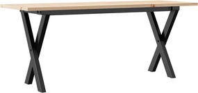 vidaXL Masă de cafea, cadru X, 110x40x45 cm, lemn masiv pin și Oţel