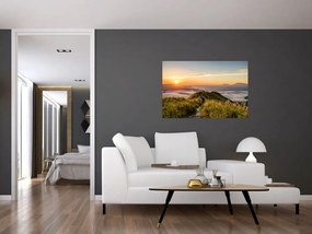 Tablou cu munți în apus de soare (90x60 cm)