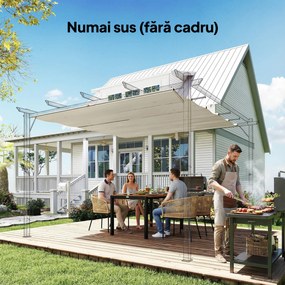 Outsunny Prelată pentru Pergolă cu 10 Orificii de Drenaj, Material Poliester UV30+, Doar Acoperire, 288x298 cm, pentru Pergolă Grădină 3x3m, Bej | Aosom Romania
