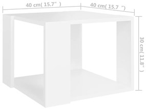 Masa de cafea, alb, 40x40x30 cm, lemn compozit 1, Alb