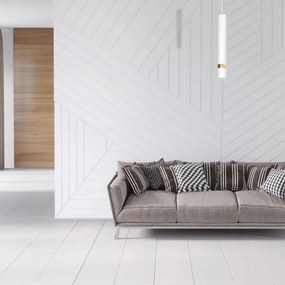 Lustră suspendată pe cablu JOKER, 1xGU10/25W/230V, alb/auriu