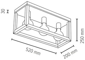 Spot-Light 9154374 - Plafonieră KAGO, 3xE27/60W/230V, stejar mat