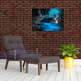 Tablou pe sticlă - Noaptea magică în pădurea tropicală (70x50 cm)