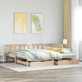 vidaXL Pat de zi cu extensie și sertare fără saltea, 80x200 cm