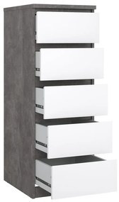 Comodă Simplicity 40 x 50 x 111,5 cm, gri / alb lucios