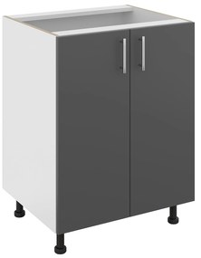 Corp Baza Karo, 2 Usi, Antracit/Alb, 60 x 50 x 80 cm