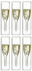 Set 6 pahare Sampanie Flute Krasino, sticla borosilicat, 100 ml