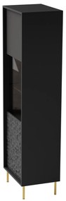 Vitrina Bullet W-1 H185 cm negru/auriu