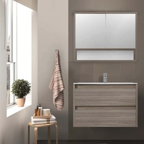 Mobilier complet de baie Porto 80 în culoarea ulmului Rauna