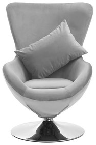 326211 vidaXL Scaun ou pivotant cu pernă, gri deschis, catifea