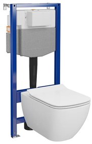 Set vas wc suspendat Virgo CleanOn cu capac soft close si rezervor incastrat C27 Aqua 50 pneumatic