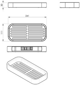 GEDY 321814 Suport inteligent pentru duș, 24,1 x 3x 11,1 cm, negru mat