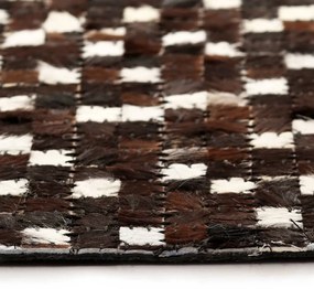 Covor piele naturala, mozaic, 160x230 cm, patrate, negru alb 160 x 230 cm