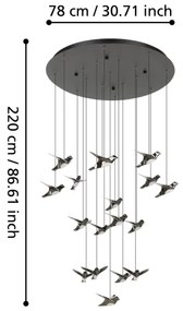 Lustră LED dimabilă pe cablu Eglo 390352 PARATEBUENO 17xLED/3W/230V negru