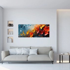 Tablou - Pictură abstractă de flori III. (120x50 cm)