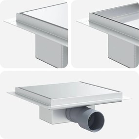 vidaXL 2 în 1 Drenaj pentru duș Argintiu 20 x 20 cm