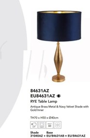 Veioza, Lampa de masa eleganta Rye bleumarin