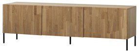 Comodă TV în culoare naturală din lemn de stejar 180x56x46 cm Bono – WOOOD