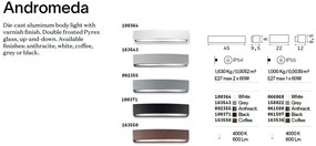 Aplica de exterior iluminat ambiental ANDROMEDA AP1 gri