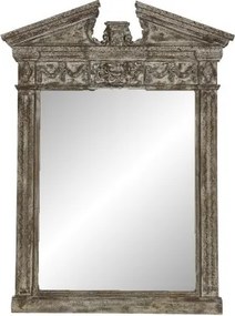 Oglindă sculptată manual din lemn masiv de mango, finisaj antichizat, piesa unicat „Parthenon Mirror"