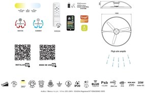Lustra LED Smart cu Ventilator si telecomanda NEPAL negru